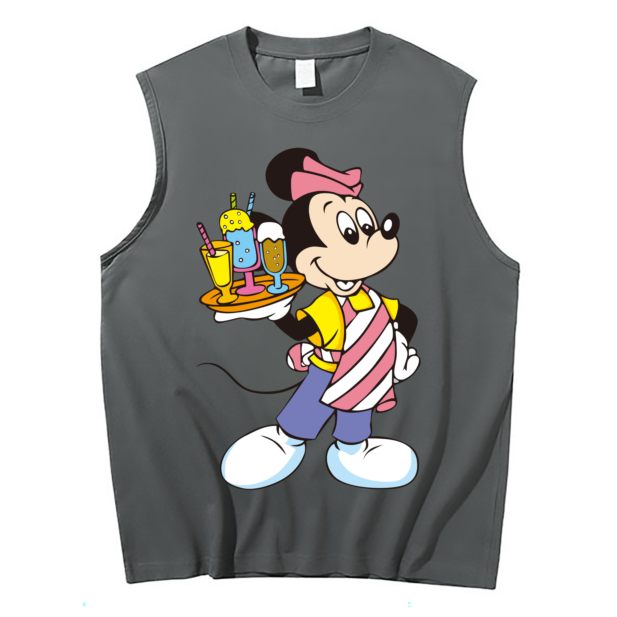 ミッキーマウス Mickey Mouse コットン100％タンクトップ（フロントプリント）